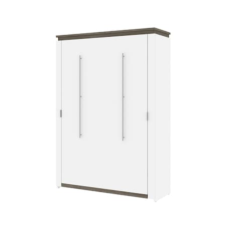 Bestar Orion 59W Full Murphy Bed, White & Walnut Grey 116183-000017